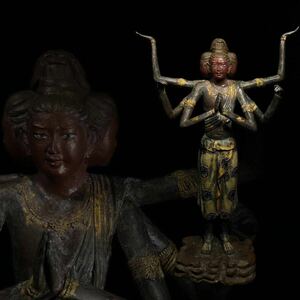 阿修羅像　国宝　興福寺写　三面六臂阿修羅立像　蝋型青銅　銅製　高さ40.8cm 重さ3.6kg 仏像美術　喜多敏勝