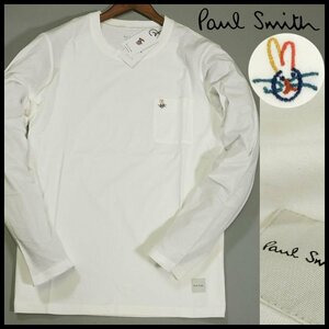 新品 ポールスミス 長袖カットソー オーガニックコットン L 白 Paul