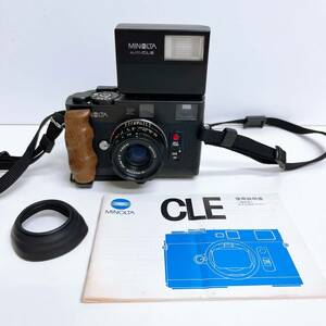 コレクター放出品　minolta　ミノルタ　CLEボディ　小型レンジファインダーカメラ　フラッシュ・グリップ付き　動作未確認　外観美品