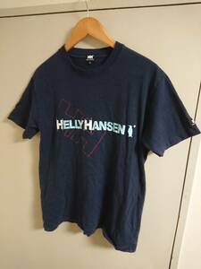 即決　USED ヘリーハンセン　Tシャツ　ネイビー　サイズM　綿100％