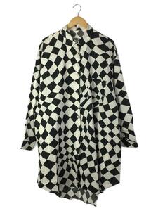 MM6◆OVERSIZED DISTORTED CHESS PRINT LONG SHIRT/M/S62CT0205