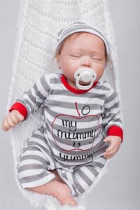 リボーンドール リアル 赤ちゃん人形 トドラードール ベビードール 50cm 高級 かわいい 衣装・おしゃぶり付き クローズアイ ba50