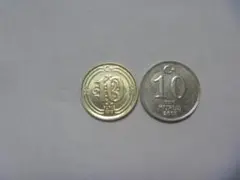 トルコ 古銭 10クルシュ硬貨 2種 コイン 外国貨幣 通貨 同梱対応