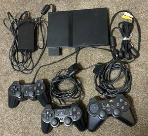 ★【同時落札で送料お得？】PlayStation2 本体 SCPH-70000 PS2 コントローラー3つ 動作確認済み ★