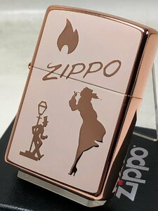 Zippo ウィンディーガール/ドランク・イタリック・クラシックロゴ CP/BG 銅 Copper ベージュ 新品
