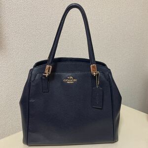 COACH【コーチ】　F34663　2WAYバッグ　ハンドバッグ　ショルダーバッグ　レザー/革　鞄　ネイビー　レディース