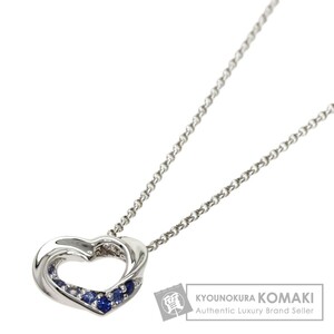 STAR JEWELRY スタージュエリー ハートモチーフ サファイア ネックレス K18ホワイトゴールド レディース 中古