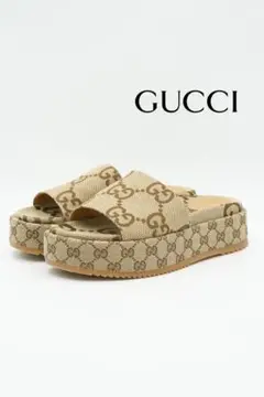 GUCCI グッチ GGキャンバス 厚底 サンダル