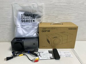 【★99-04-1663】■中古品■YOWHICK GDP1W 1080P プロジェクター Wifi Bluetooth 100インチスクリーン