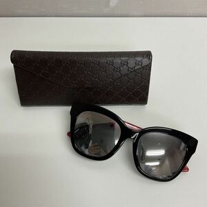 営YY39-60Y GUCCI グッチ ミラーサングラス GG0029SA 008 52□20-145 GGロゴ タイガー ケース有