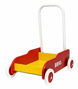 BRIO (ブリオ) 手押し車 レッド 対象年齢 9か月~(カタカタ ワゴントイ 木製 おもちゃ 知育玩具 歩行練習) 31350