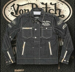 新品 Von Dutch（ボンダッチ）VOM-SJ03 　デニムジャケット黒L