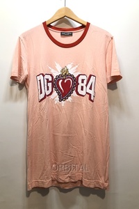 経堂) ドルチェ＆ガッバーナ Dolce&Gabbana DG84 Tシャツ ピンク サイズ36 レディース