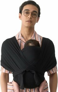 新品箱付き KONNY FLEX コニー 抱っこ紐 ブラック 黒 サイズ調節 ママパパ兼用 ベビー スリング ラップ 新生児~20kg 出産祝い XS-XL