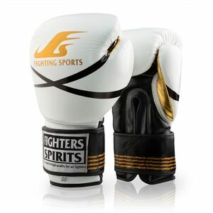 〔ファイターズスピリッツ〕FIGHTERS SPIRITSボクシンググローブアスリートモデル 16oz ホワイト×ゴールド×ブラック