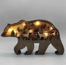 LHH564★クマ型LEDライト ベア 動物 工芸 工芸品 装飾 アクセサリー LED 照明 インテリア オーナメント オブジェ 置物 小物 クマ 熊