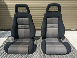 【1円～】RECARO LS-L 301グレーツートン 破れなし2脚セット！ペダル操作が楽な日本仕様 正規品・車検対応！レカロ セミバケ 検SR-3/SR3/LX