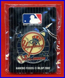 ◆ニューヨーク・ヤンキース/ピンバッチ◆松井秀喜・田中将大・黒田博樹◆KANEBO FOODS MLB 2002ベースボールガム◆③