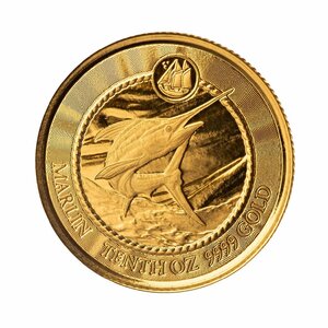 [保証書・カプセル付き] 2023年 (新品) ケイマン諸島「カジキ」純金 1/10オンス 金貨