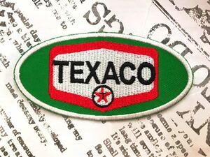 ワッペン / TEXACO テキサコ オーバル #320 刺繍 ハンドメイド アメリカン雑貨 手芸 裁縫 飾り 素材 かざり オシャレ ししゅう アイロン