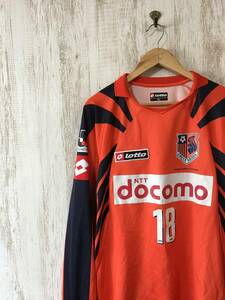 917☆【サッカー Jリーグ 大宮アルディージャ 18番 ユニフォーム 長袖】lotto OMIYA ARDIJA オレンジ 紺 XL