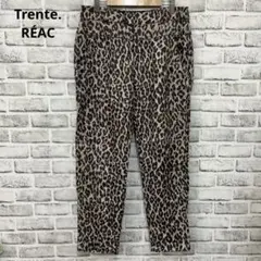 【Trente.  RÉAC】レアック（02）レオパード柄ストレートパンツリネン