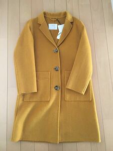 新品　ZARA ザラ　キッズ　カラー　マスタード　ウール　コート　ノーカラー　チェスターコート