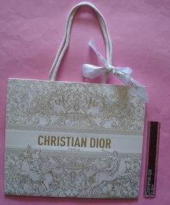  K) Christian Dior クリスチャンディオール 2023 ホリデーシーズン 限定バッグ　リボン付き ショッパー ショップ袋 ディオール