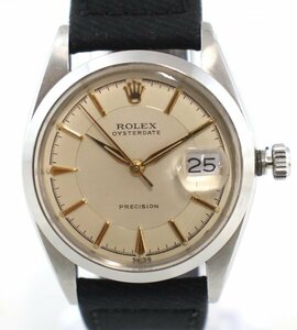 ◆ 1円 ～ 稼働品 ROLEX / ロレックス オイスターパーペチュアル デイト 6694 手巻き時計 ブラック×シルバー 145214