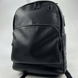 1円〜【入手困難】 COACH コーチ リュック C2934 グラハム ブラック 黒 レザー A4収納 リュックサック バックパック メンズ ビジネスバッグ