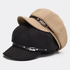 高品質 ベレー帽 キャスケット 帽子 ブラック トレンド 大人可愛い 韓国