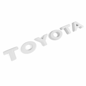 TOYOTA ロゴ エンブレム トヨタ アルファベット フロントグリル ガーニッシュ マーク 外装 ホワイト