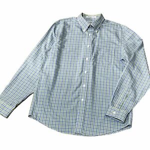 送料230円～■エルエルビーン／L.L.Bean■シワになりにくいコットン素材 WRINKLE RESISTANT チェック柄 ボタンダウンシャツ メンズ Mサイズ