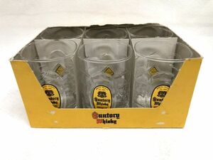 未使用/長期保管品 サントリーウイスキー 角瓶「亀甲グラス」ロックグラス 6個セット ノベルティ 非売品 SUNTORY 日本 200332