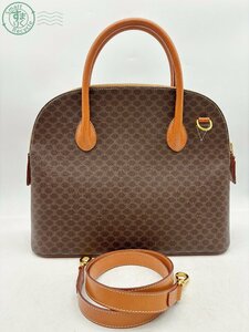 2404603904　▲ CELINE セリーヌ M94 ハンドバッグ ショルダーバッグ マカダム柄 ブラウン レディースバッグ 鞄 中古