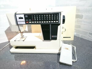 【現状品】管1V61 JANOME ジャノメ ミシン MEMORIA MODEL5002 通電OK ライト点灯OK 電源コード、フットペダル有り、ケース有り