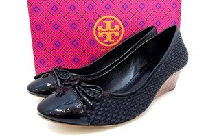 未使用品！トリーバーチ TORY BURCH ウェッジソール パンプス 編込 SIZE 6・23ｃｍ相当 7941103110 黒 kz4620207379