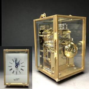 ★置時計★アンティーク 　レトロ 　ゼンマイ式　　ガラス　　時計　置物