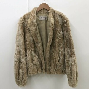 ナカムラファー NAKAMURA FUR GINZA AKASAKA ハーフコート サイズ9 1/2 ブラウン×ホワイト系 ファー 毛皮[C2823]