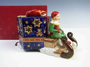 ◆美品◆Villeroy＆Boch/ビレロイボッホ◆Chrismas Light/クリスマスライト サンタクロース プレゼント◆14-8372-5893◆蝋燭◆