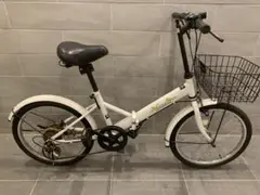 【東京近郊 受渡し希望】20インチ 折り畳み自転車 カゴ、ライト付き 5段階変速