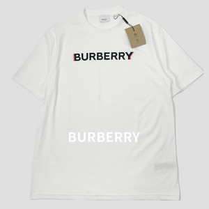 未使用 BURBERRY バーバリー 半袖 ロゴ Tシャツ ティッシ期 8053009 白 S メンズ レディース