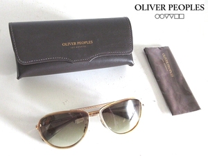 新品 OLIVER PEOPLES オリバーピープルズ BOSLEY ツーブリッジ コンビフレーム メタル ティアドロップ型 サングラス 59□15-135 ゴールド