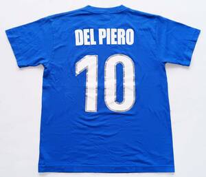 美品！ITALIA イタリア代表 アレッサンドロ・デル・ピエロ No.10 1998W杯モデルユニフォーム型コットンTシャツ(M相当)