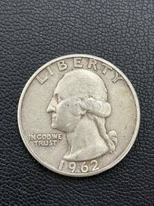 アメリカ クォーターダラー 25セント 外国コイン 銀貨 1962年