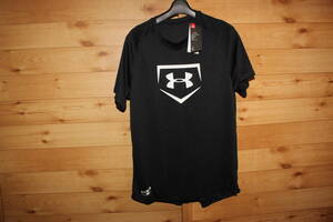 未使用アンダーアーマー メンズMD　黒　野球 ビッグロゴ　半袖Tシャツ UA Big Logo Baseball Shirt 1331502　送料無料即決