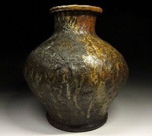 緑屋c■ 時代物　古備前　壷　高約23.3cm　壺　　　kc2/4-511/5-2#100