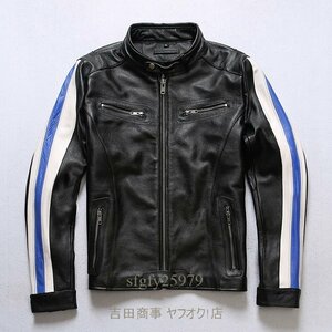 A6610新品SALE レザージャケット 本革 シングルライダース ライダースジャケット 革ジャン カウハイド バイクジャケット 牛革 男女兼用