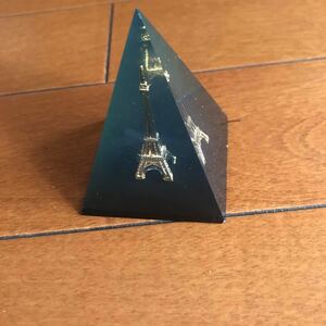 新品　1990年代　ルーブル美術館購入　樹脂　ゴールドエッフェル塔　三角形　置物
