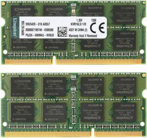 Kingston KVR　DDR3L-1600 (PC3L-12800)8GB CL11 1.35V　8GB × 2枚　　合計 16GB